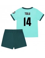 Otroške Nogometnih dresov Wolves Tolu Arokodare #14 Gostujoči 2025-26 Kratki rokavi (+ hlače)